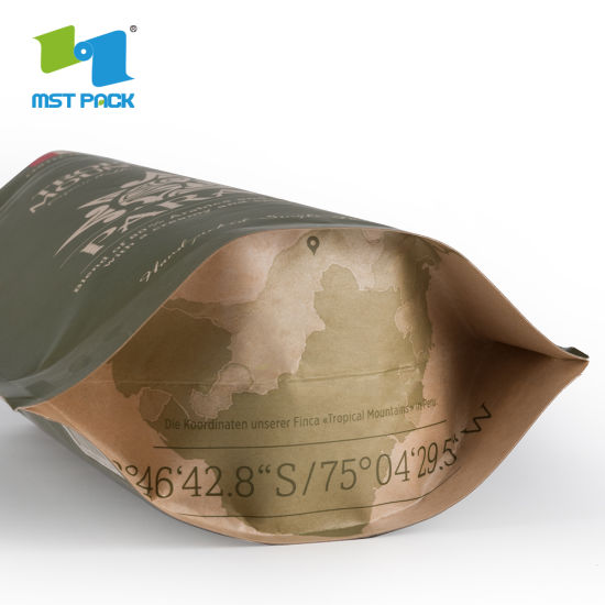 定制印花环保可生物降解可堆肥纸咖啡袋