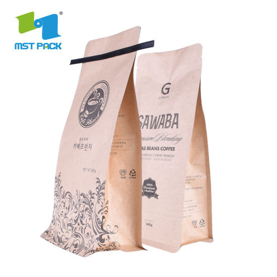 环保1kg 32oz可堆肥咖啡包装可生物降解纸拉链袋带阀门