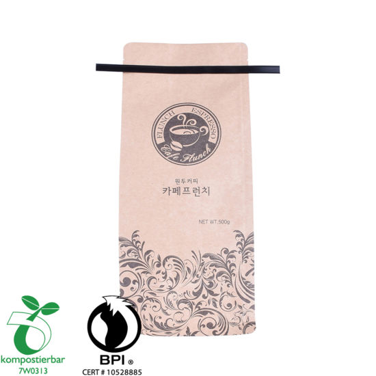 从中国到茶叶制造商的库存箔衬里方底牛皮纸包装